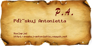 Páskuj Antonietta névjegykártya